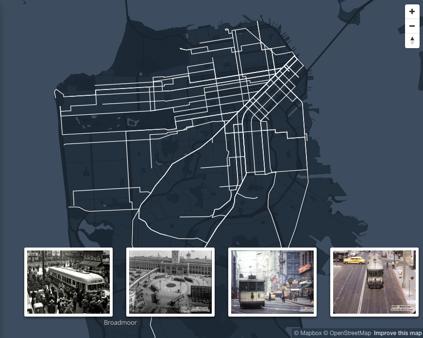 Historic Streetcar: Where the San Francisco Streetcars Used to Go: 1940s Map