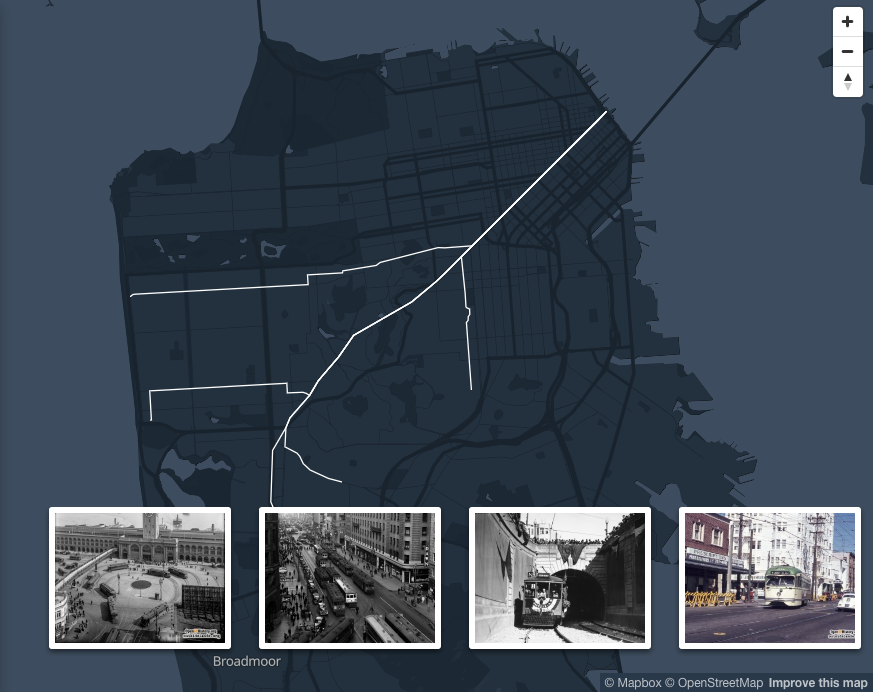 Historic Streetcar: Where the San Francisco Streetcars Used to Go: 1960s Map